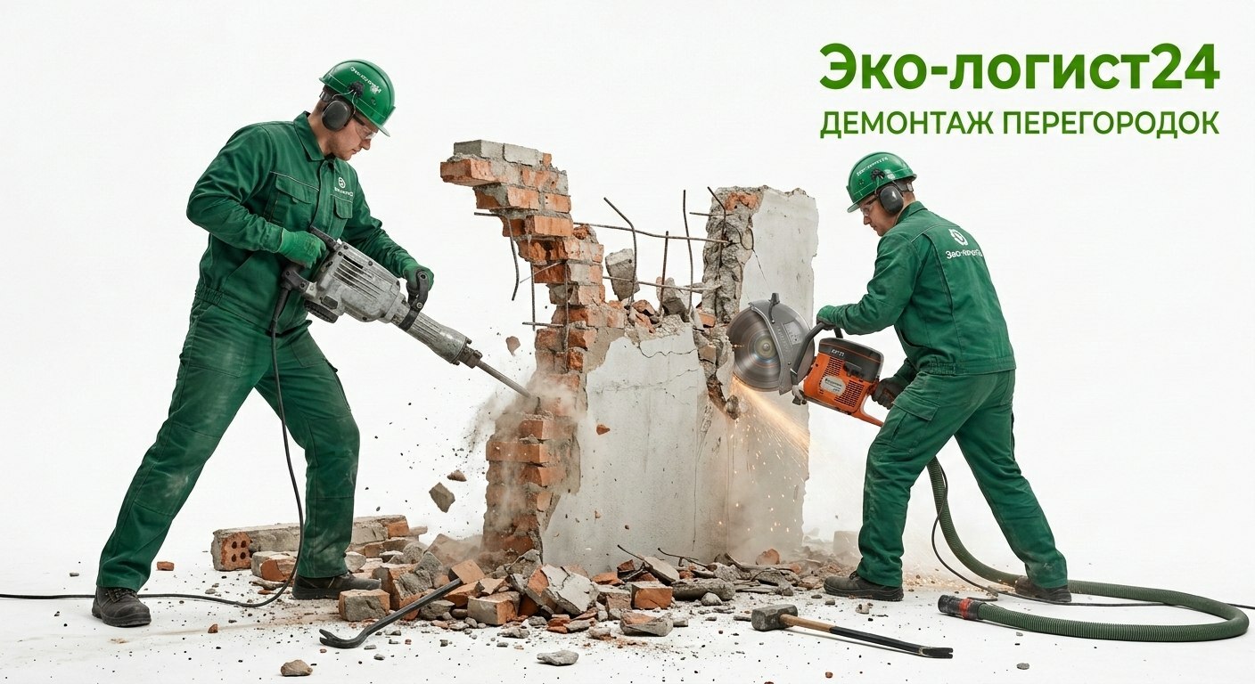Закажите демонтаж перегородок в Эко-Логист24: аккуратно, без пыли и уберём за собой. Профессиональный демонтаж межкомнатных перегородок под ключ. Уборка и вывоз мусора.